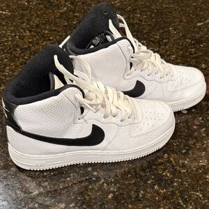 Nike White and Black High-Top Sneakers